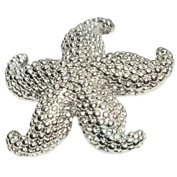 14k White Gold Starfish Brooch Pin, 3 Grams, KX1 - Picture 2 of 9